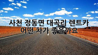사천 정동면 대곡리 렌트카, 어떤 차가 좋을까요?