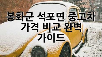 봉화군 석포면 중고차 가격 비교 완벽 가이드